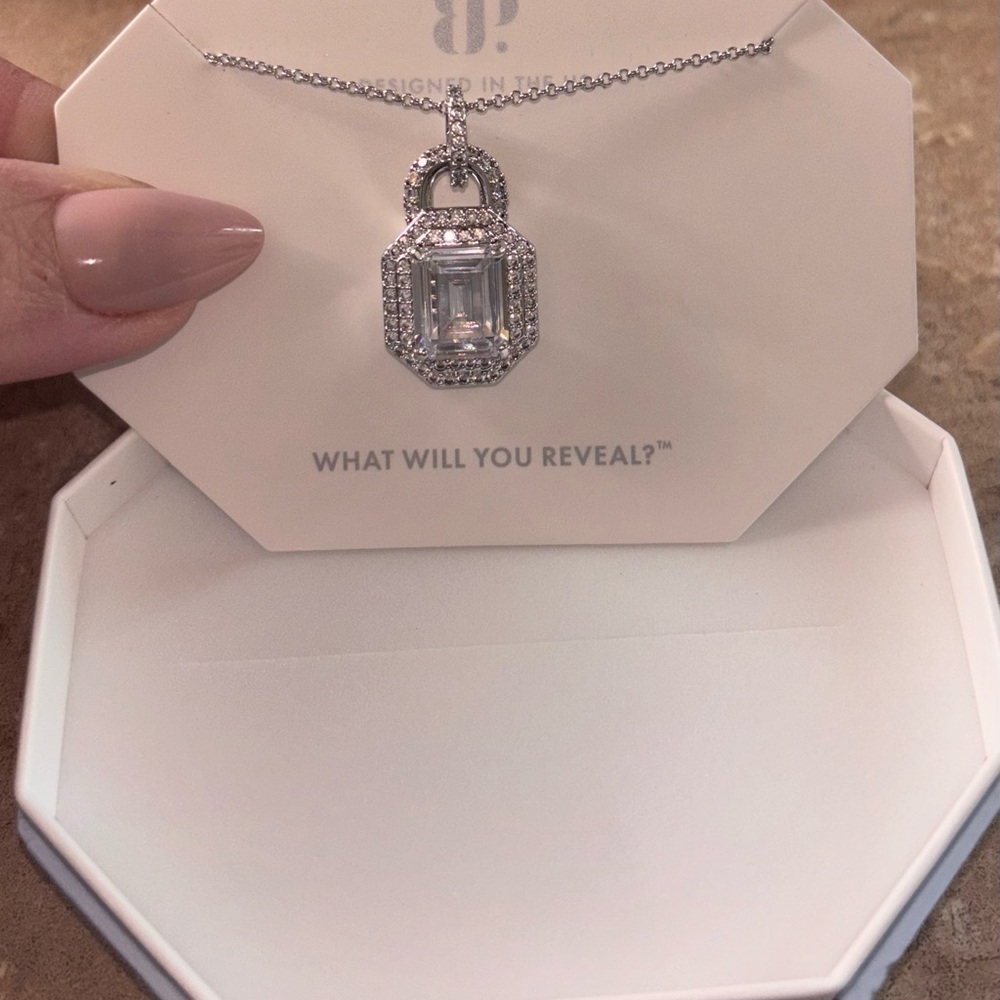 Locked and Loaded brand new OG necklace all diamond cz on rhodium.